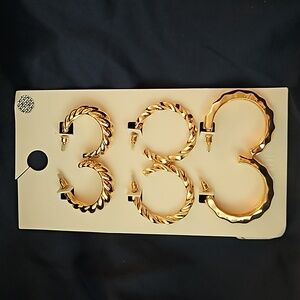 Forever 21 3 Sets of hoop earrings